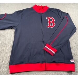 Stitches Boston Red Sox Jacket Men Large Blue Track MLB Baseball Bomber Full Zip